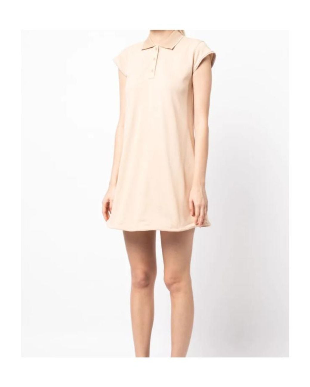 we11done Pink Contrasting-Trim Flared Cotton Dress