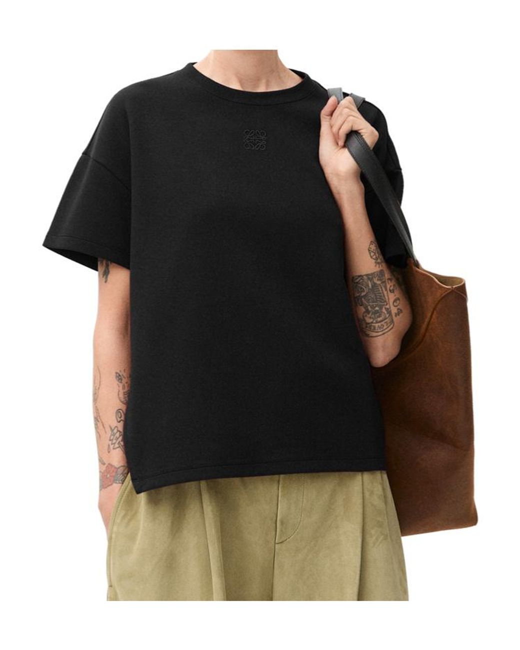 Loewe Black Asymmetric Jersey T-Shirt