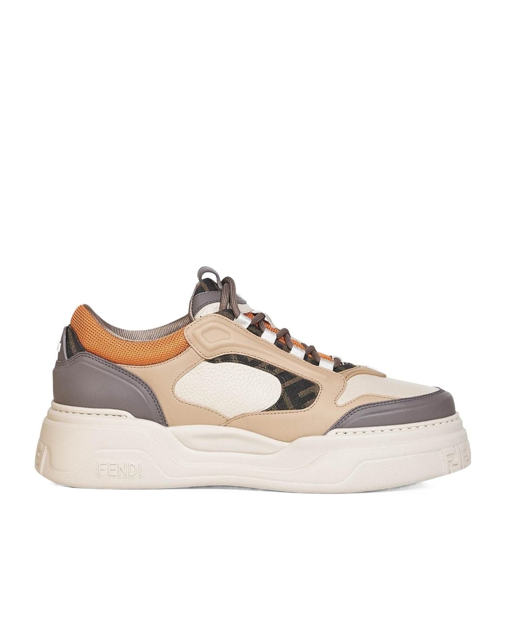 Fendi Gray Force Lace-Up Sneakers for men