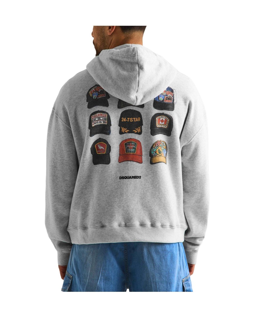 DSquared² Gray Classic Zip-Up Hoodie for men