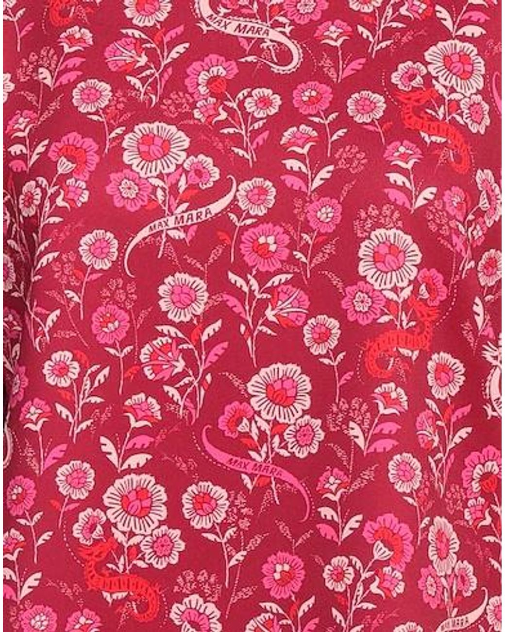 Max Mara Red Round Neck Printed T-Shirt