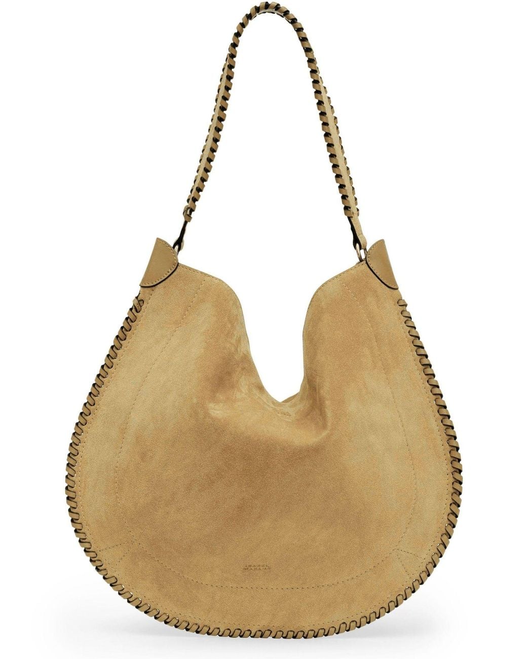 Isabel Marant Natural Oskan Hobo Soft Shoulder Bag With Braided Edges