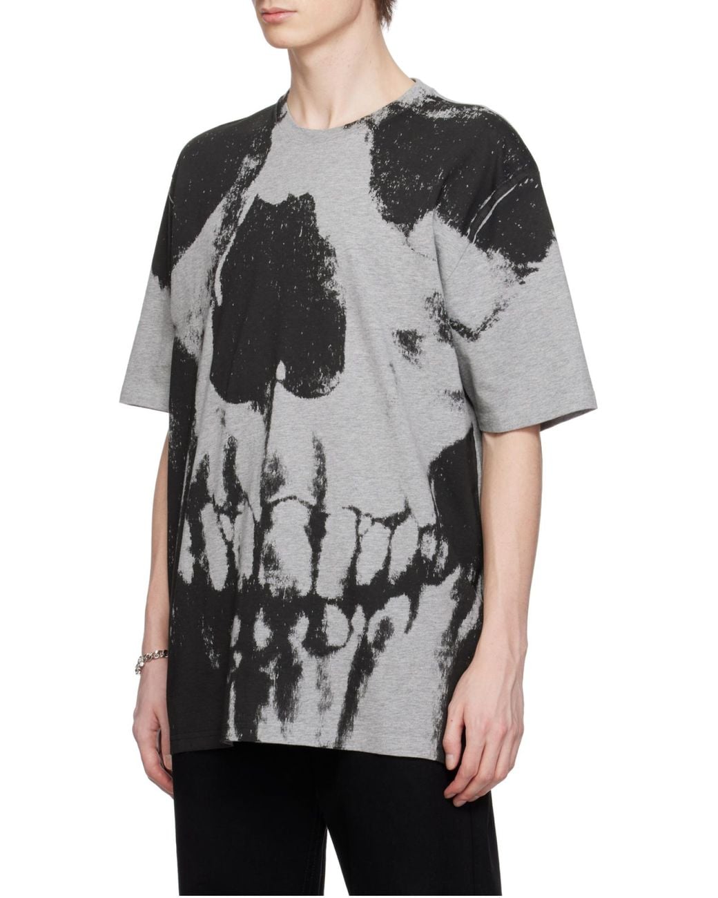 McQueen Black Skull Graphic T-Shirt For for men