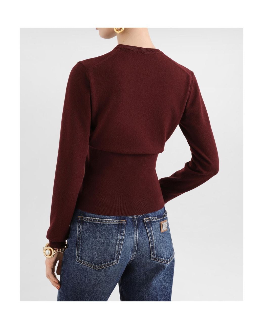 Dolce & Gabbana Red Serafino Knitted Pullover
