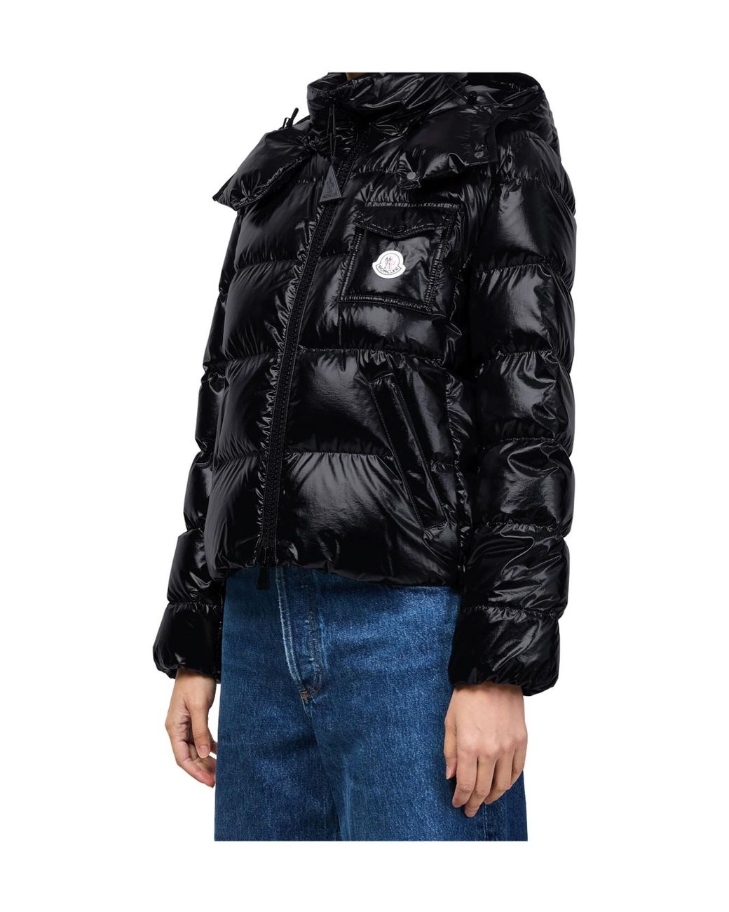 Moncler Black Logo-Stamped Down Jacket