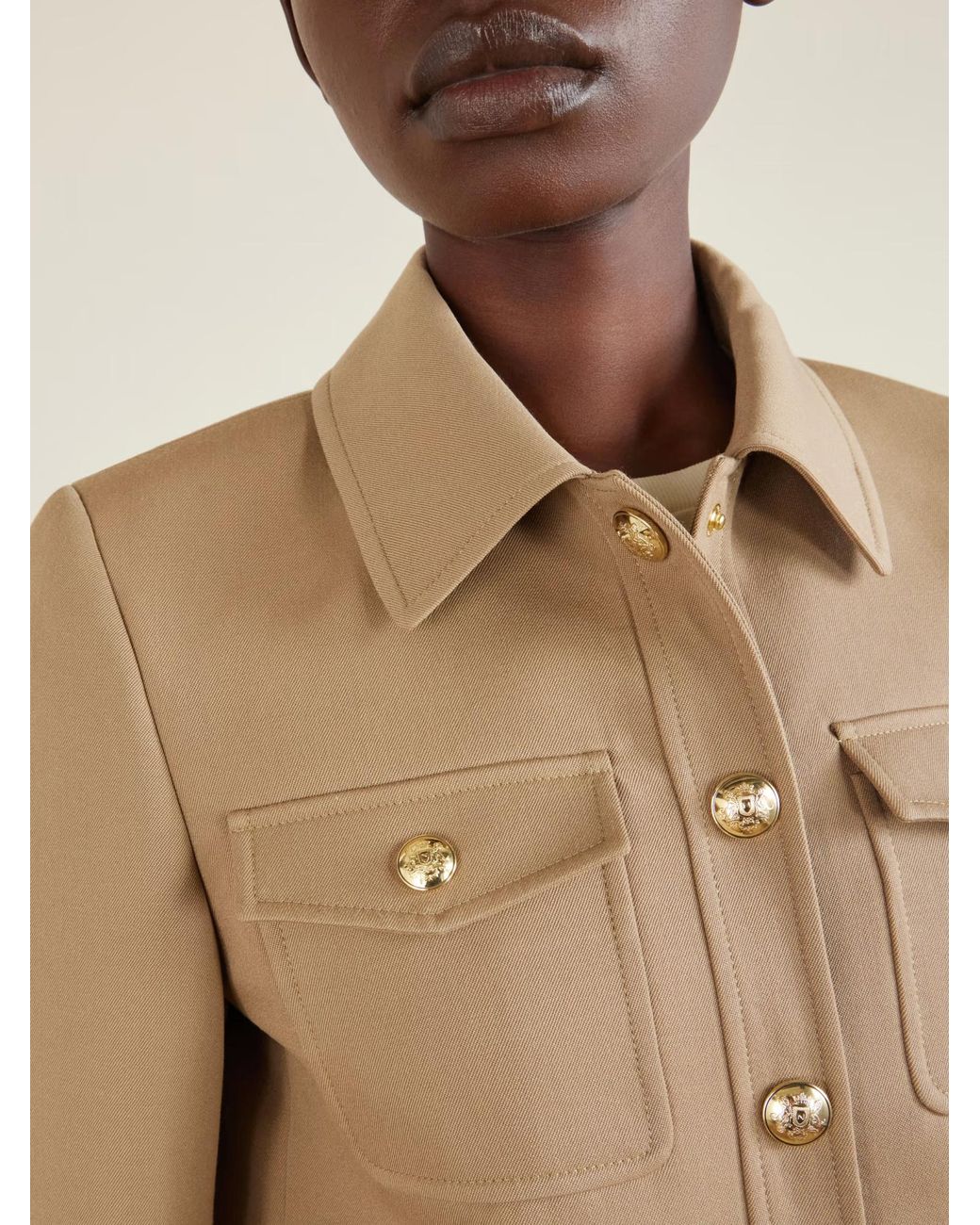 Nili Lotan Natural Edna Wool Gabardine Jacket
