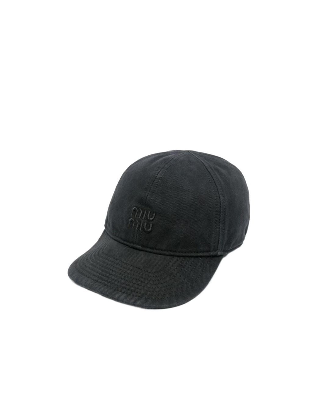 Miu Miu Black Logo Embroidered Baseball Cap