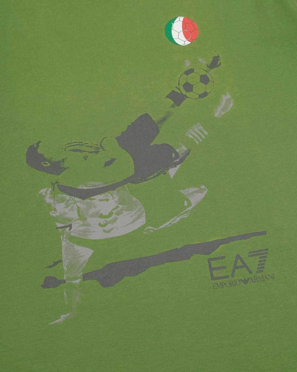 EA7 Green Logo T-Shirt With Round Neck for men