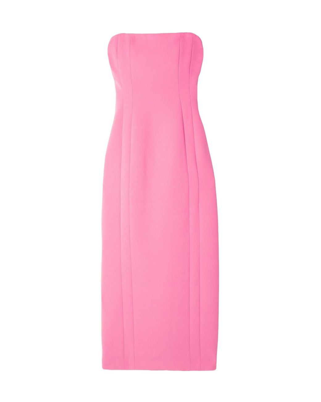 A.L.C. Pink Strapless Cady Midi Dress