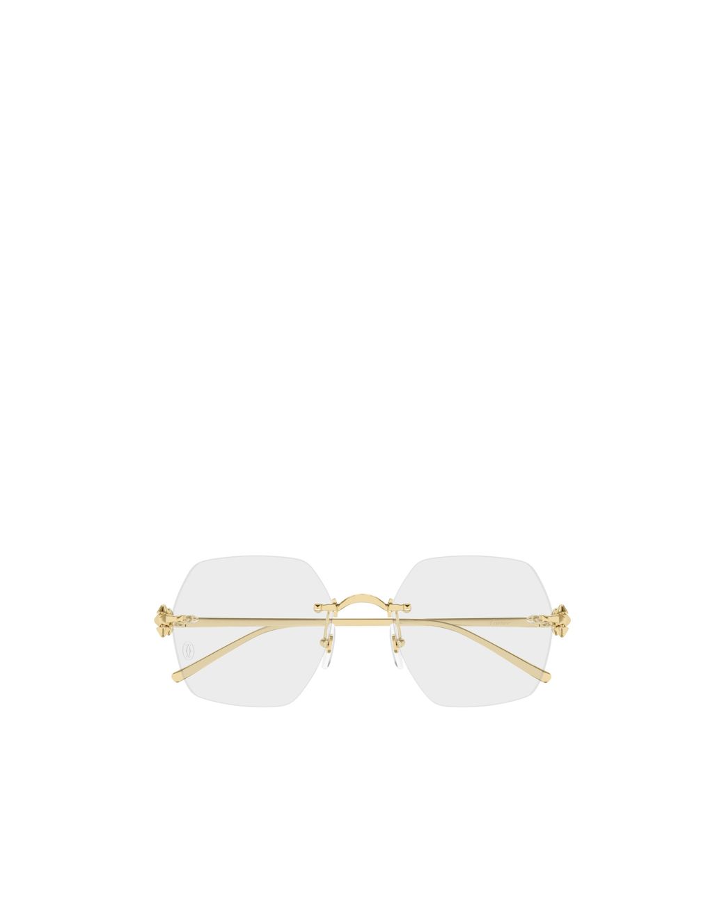 Cartier White Geometric Frame Glasses for men