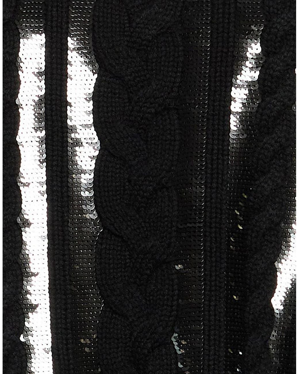 Max Mara Black Solid Color Sequin Sweater