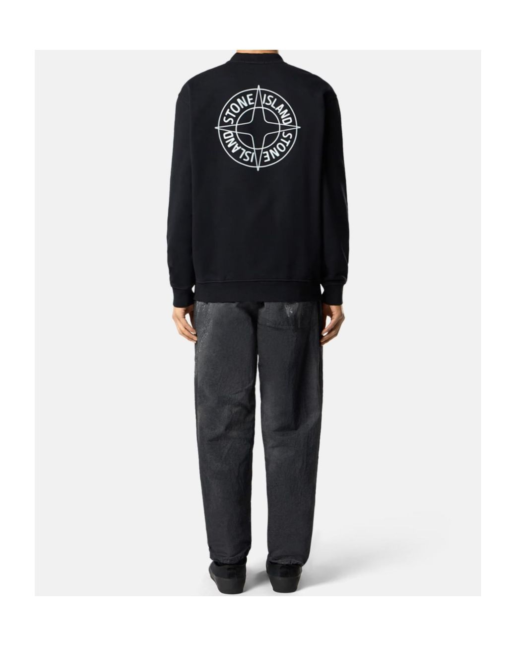 Stone Island Black Logo Print Sweatshirt for men