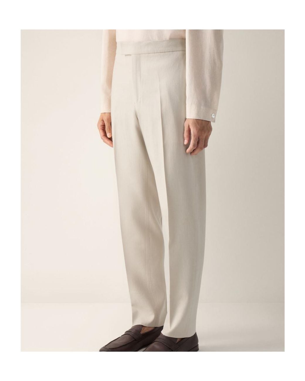 Zegna White Oasi Lino Trousers for men