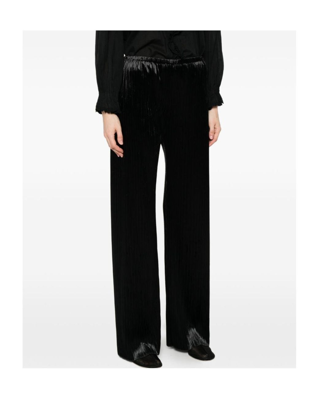 Forte_forte Black Elastic-Waist Casual Trousers