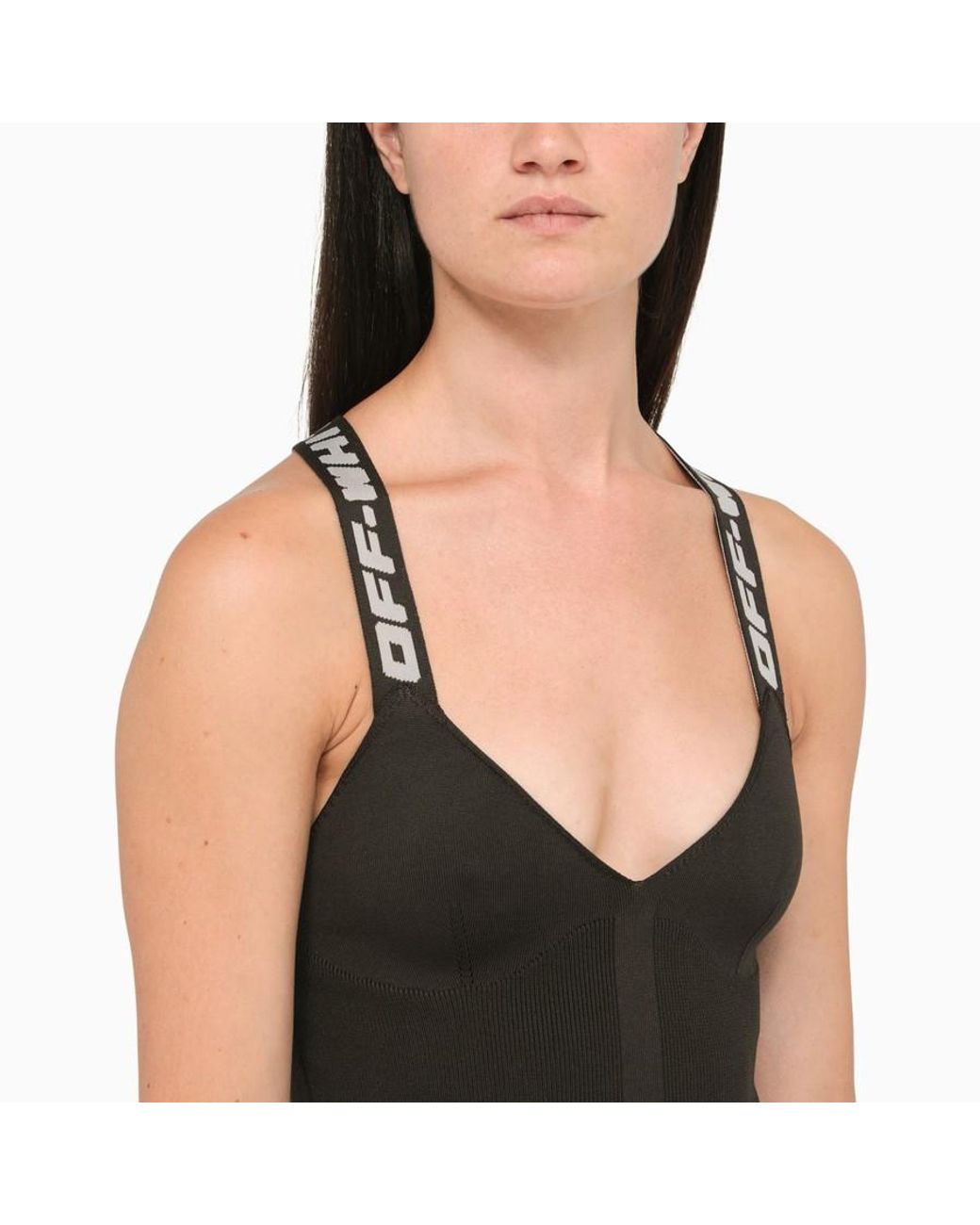 Off-White c/o Virgil Abloh Black Logo-Tape Knitted Top