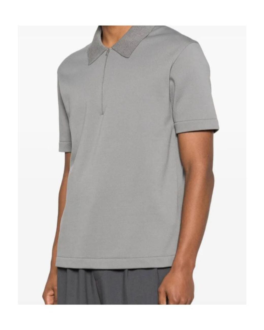 Jil Sander Gray Half-Zip Polo Shirt for men