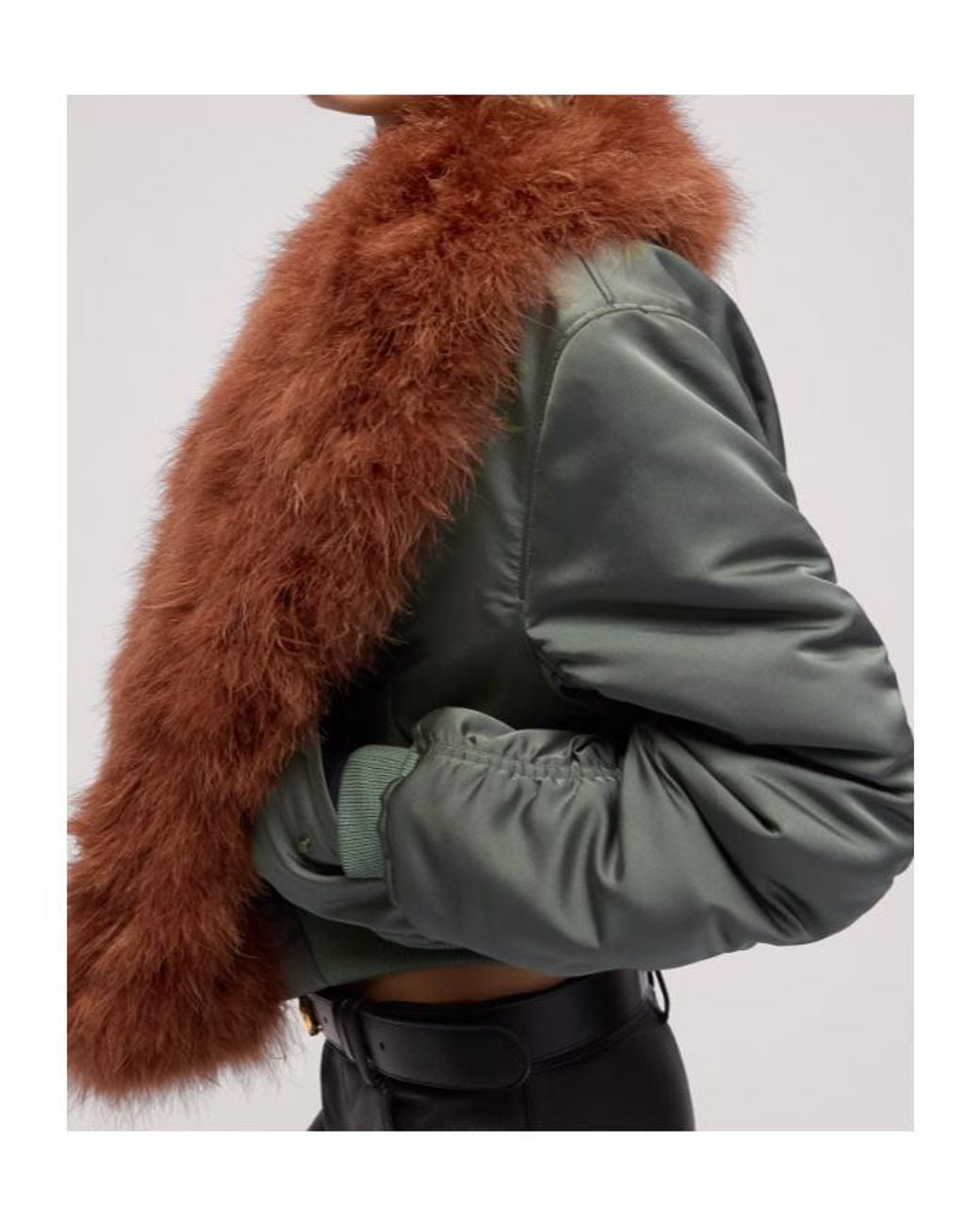 Gucci Brown Heavy Silk Duchesse Bomber Jacket