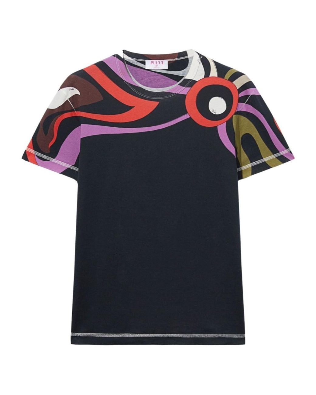 Emilio Pucci Blue Marmo-Print Cotton T-Shirt