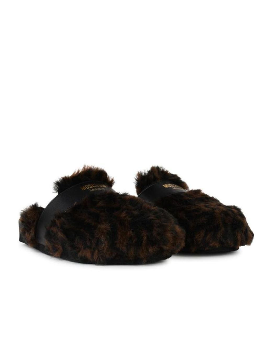Moschino Black Animal Printed Slippers