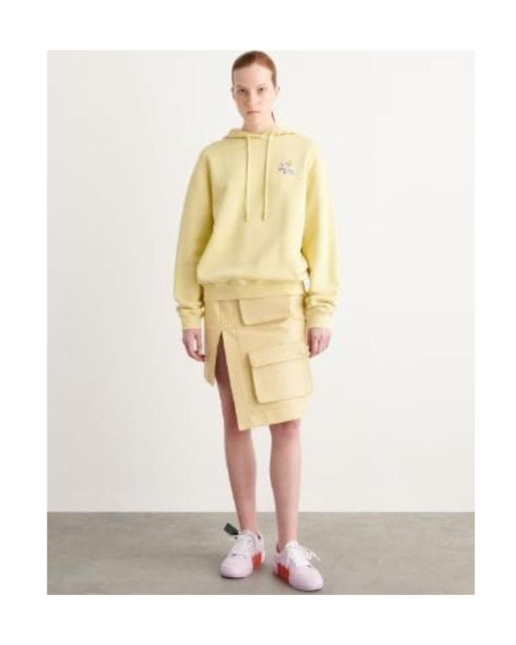 Off-White c/o Virgil Abloh Yellow Floral Arrows Cotton Hoodie