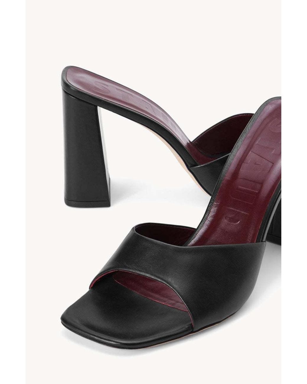 Staud Black Open-Toe Slip-On Sandals