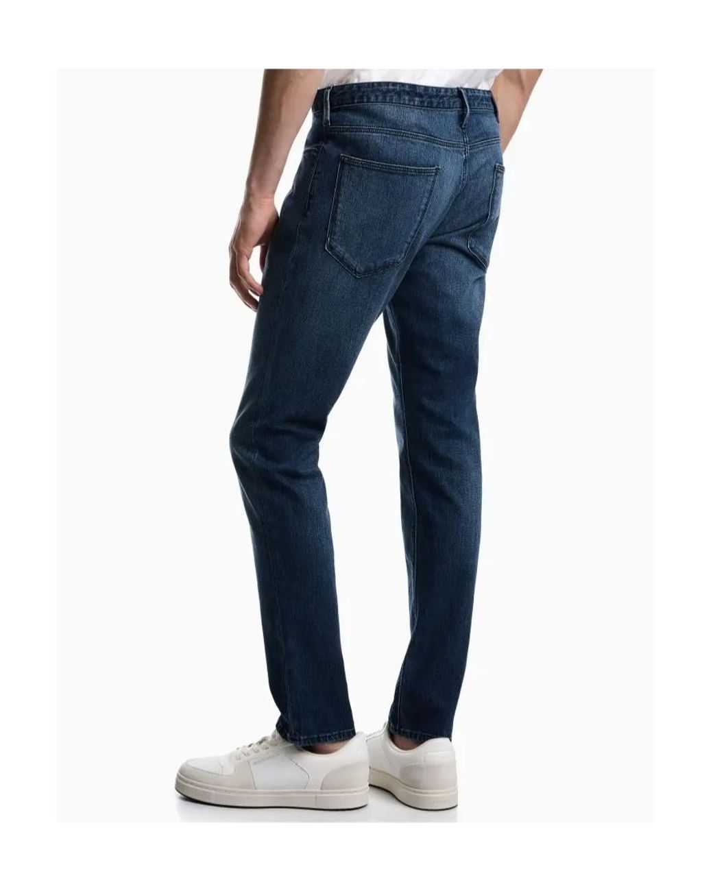 Emporio Armani Blue Five-Pocket Straight Jeans for men