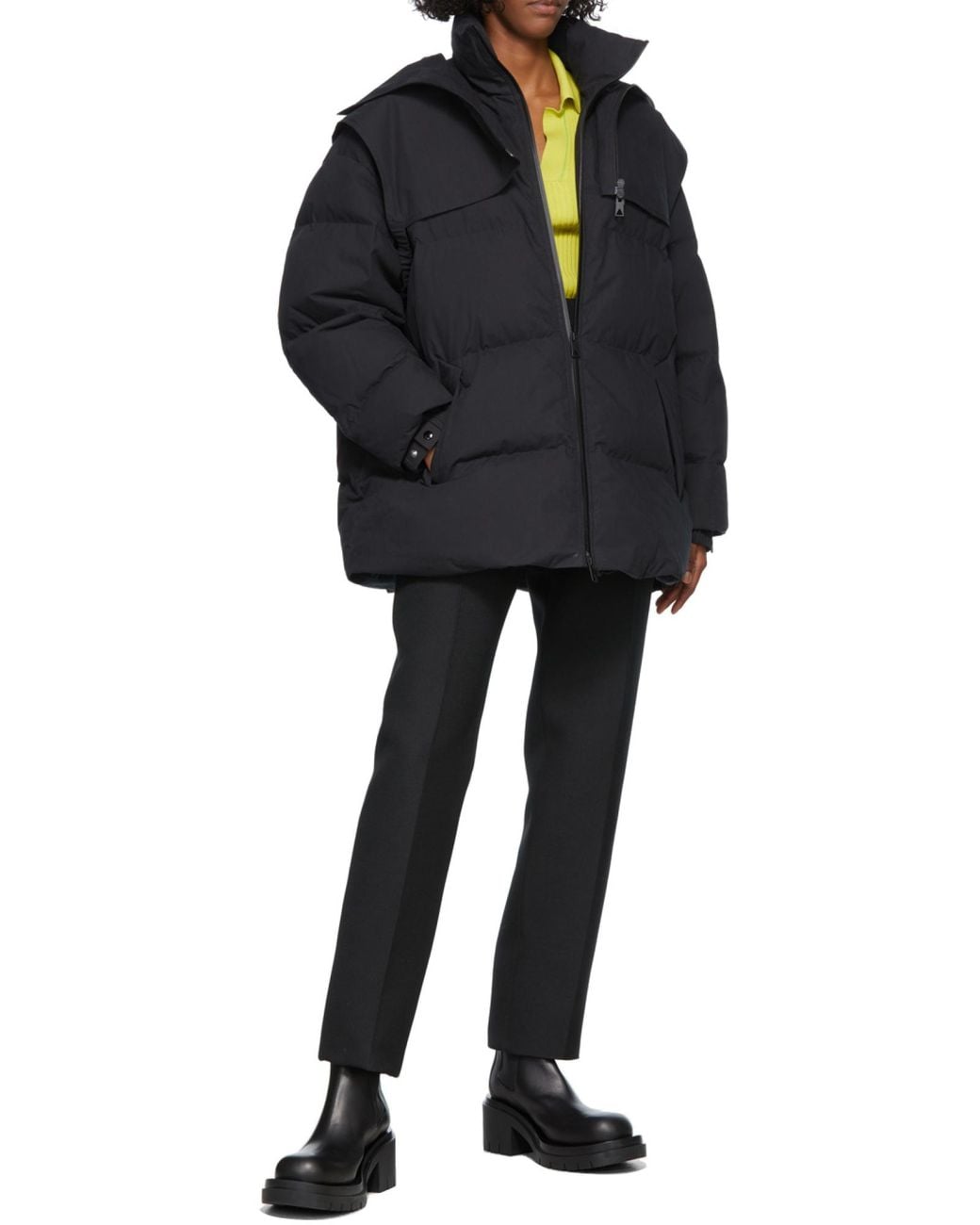 Bottega Veneta Black Padded High Neck Jacket