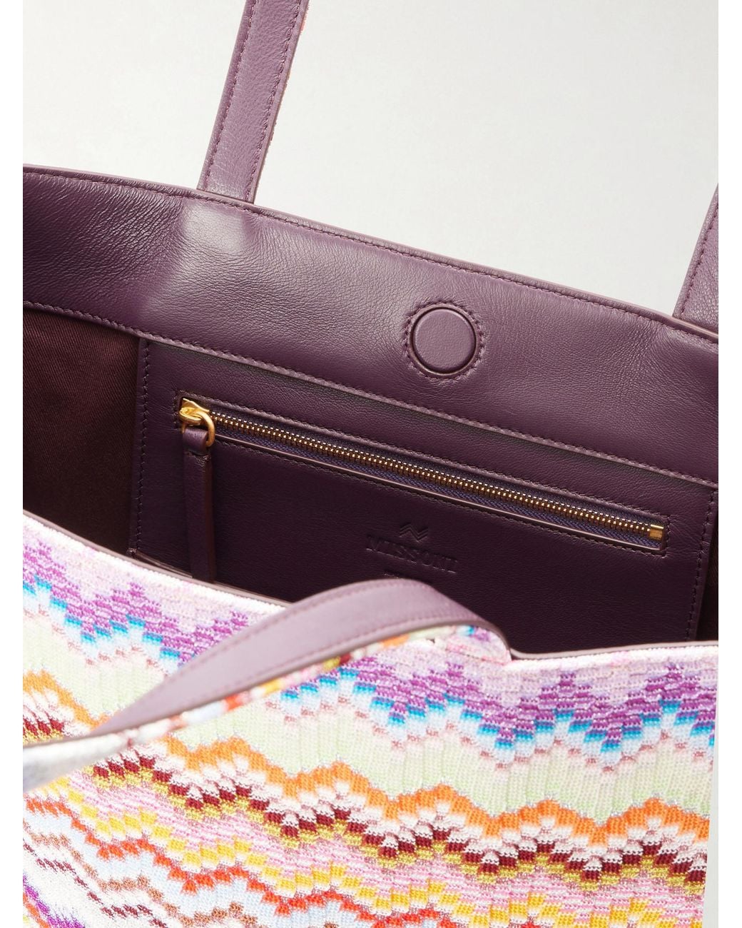 Missoni White Striped Lurex Tote