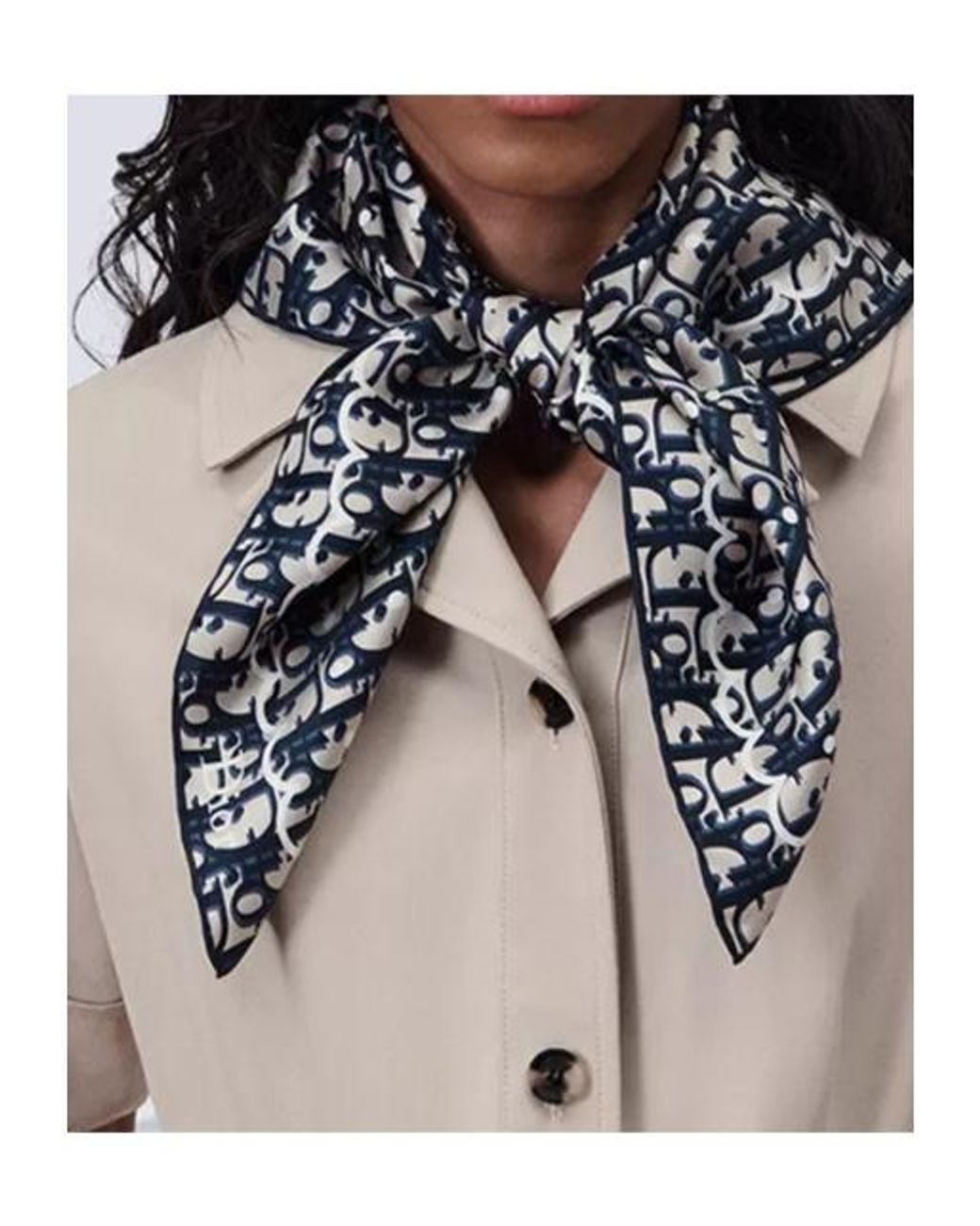 Dior Black Polka Oblique 70 Square Scarf