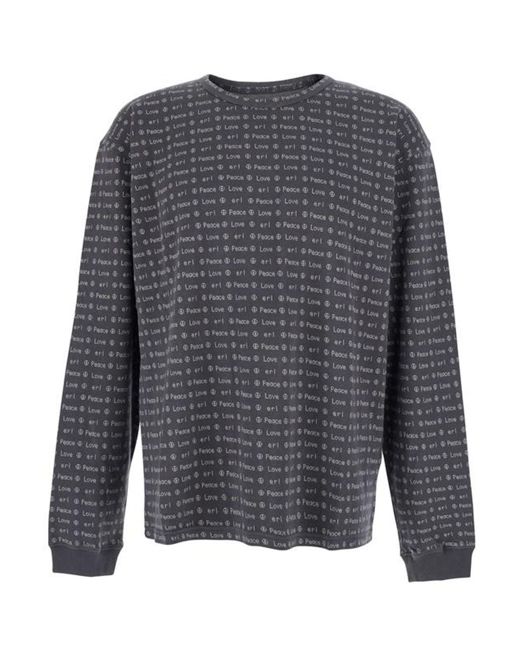 ERL Gray Jacquard Logo Knitted Top for men