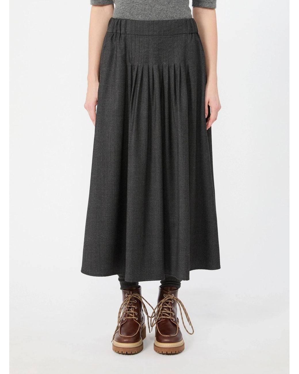 Weekend by Maxmara Black Wkdovest Pleated Midi Skirt