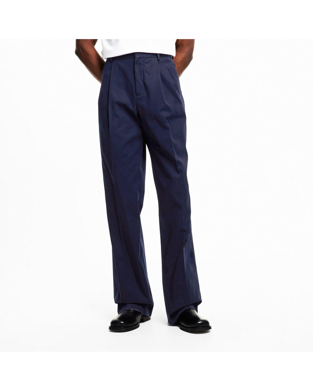 Balmain Blue Straight Leg Trousers for men