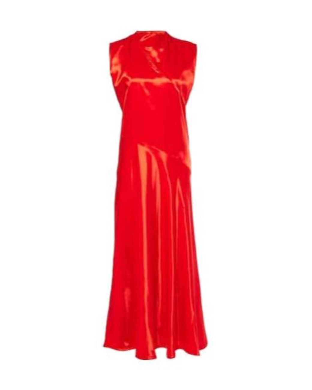 Jil Sander Red Satin Midi Dress