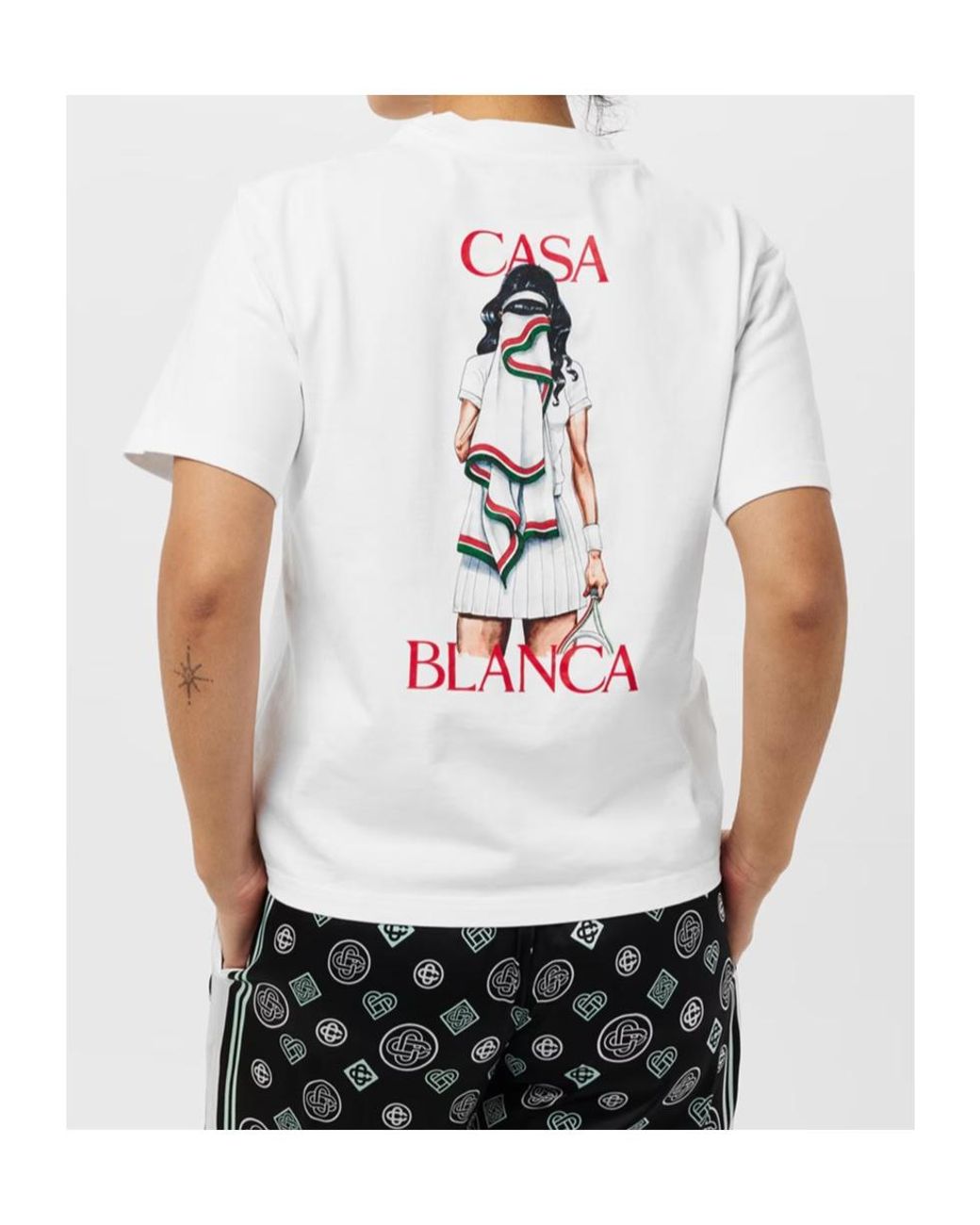 Casablanca White Round-Neck Printed T-Shirt