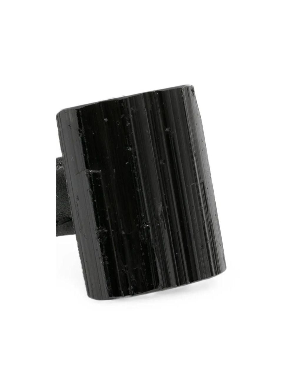 Monies Black Sculptural Leather-Strap Ring