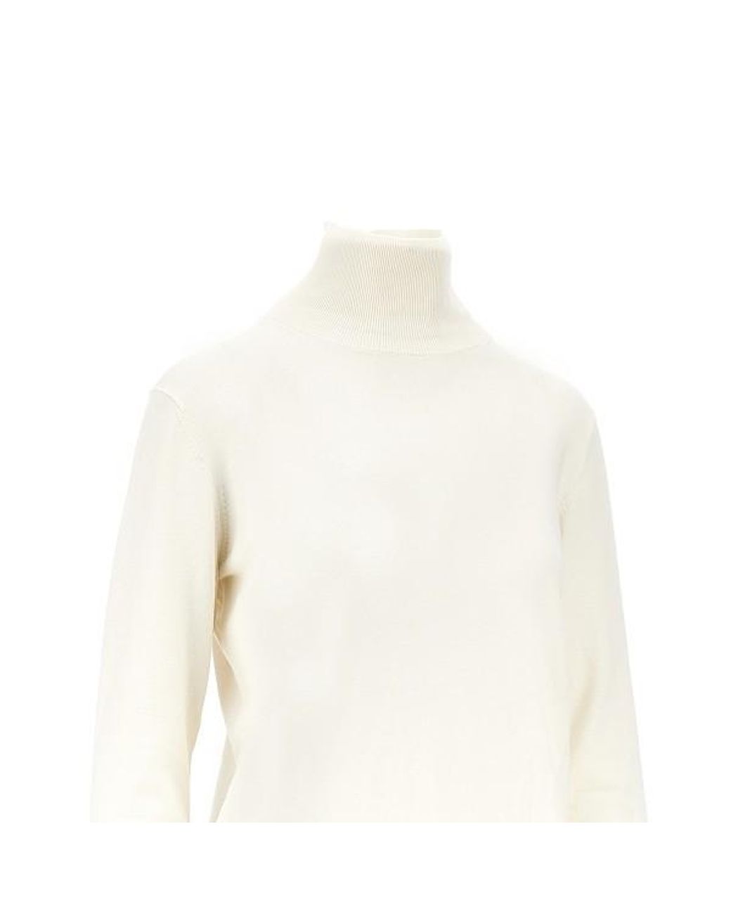 Weekend by Maxmara White Roll-Neck Ribbed-Trim Sweater