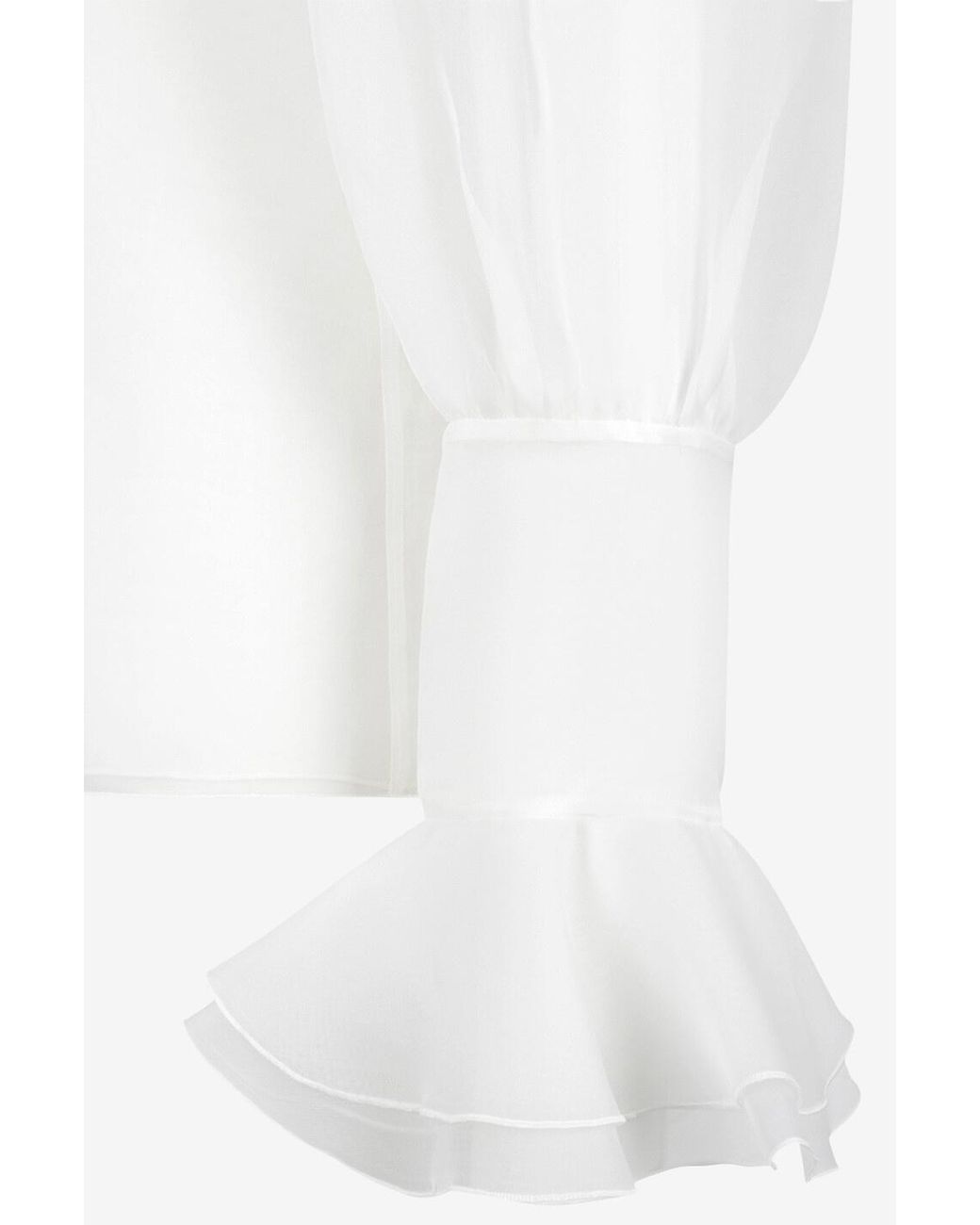 Giambattista Valli White Ruffled Tulle Shirt