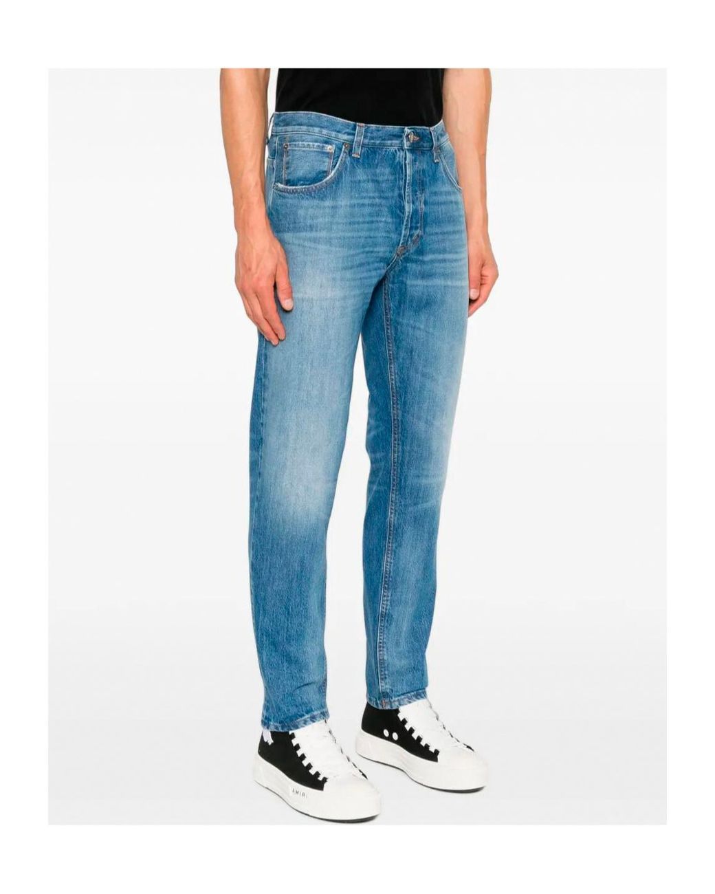 Dondup Blue Brighton Faded Straight-Leg Jeans for men