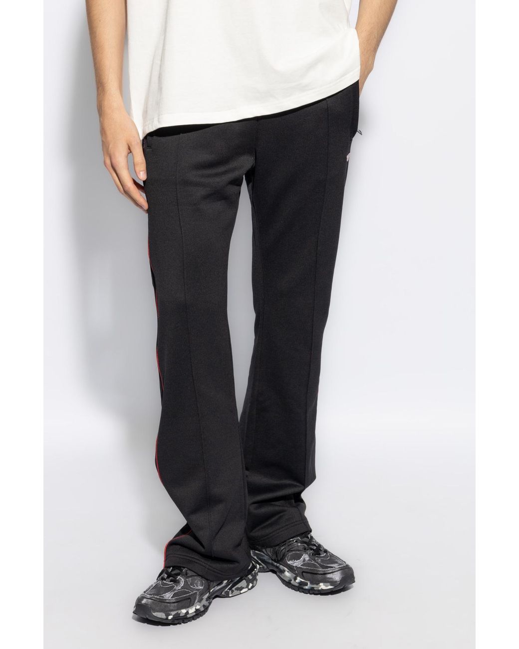 DIESEL Black Logo Embroidered Sweatpants for men
