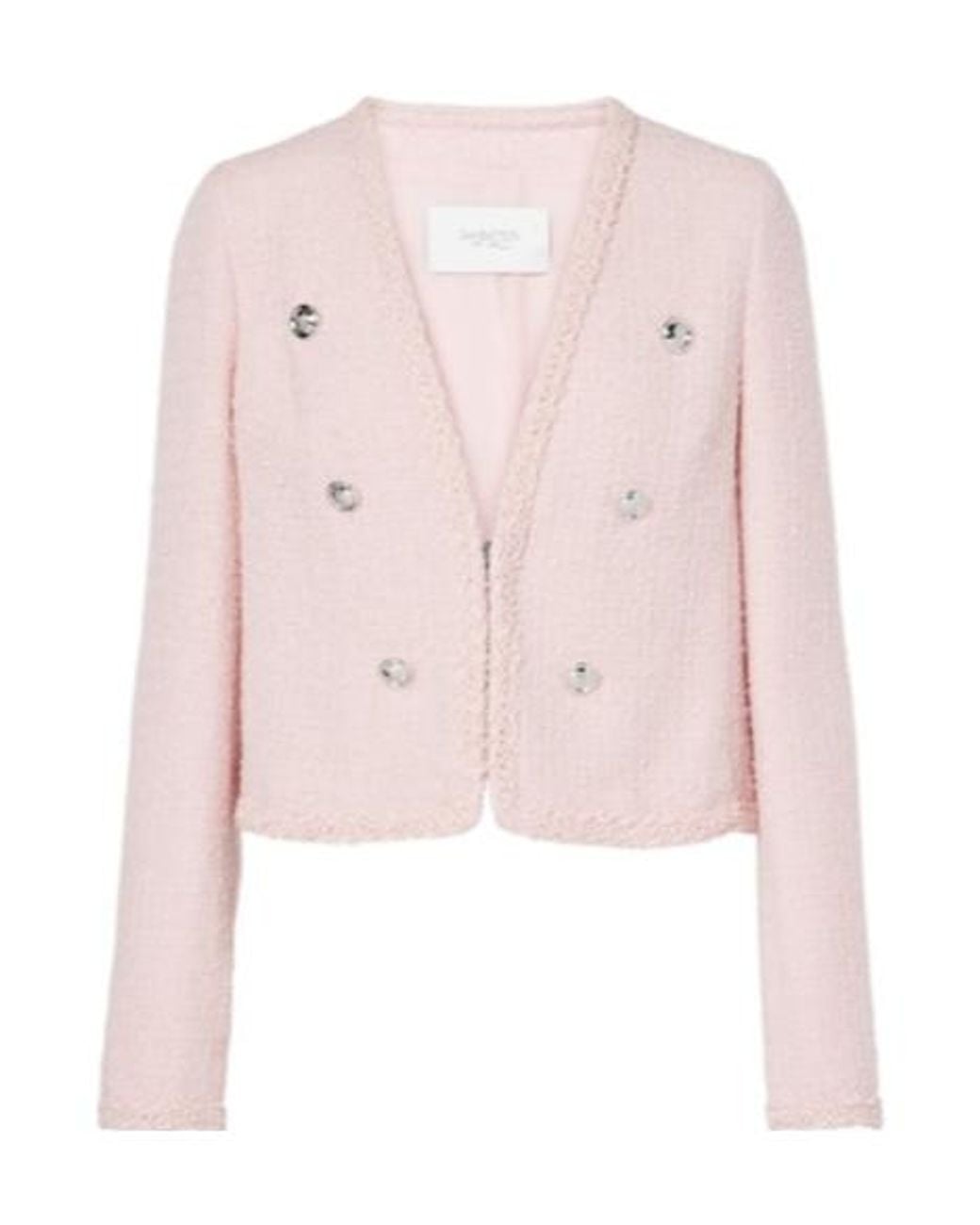 Giambattista Valli Pink Wool-Blend Tweed Jacket