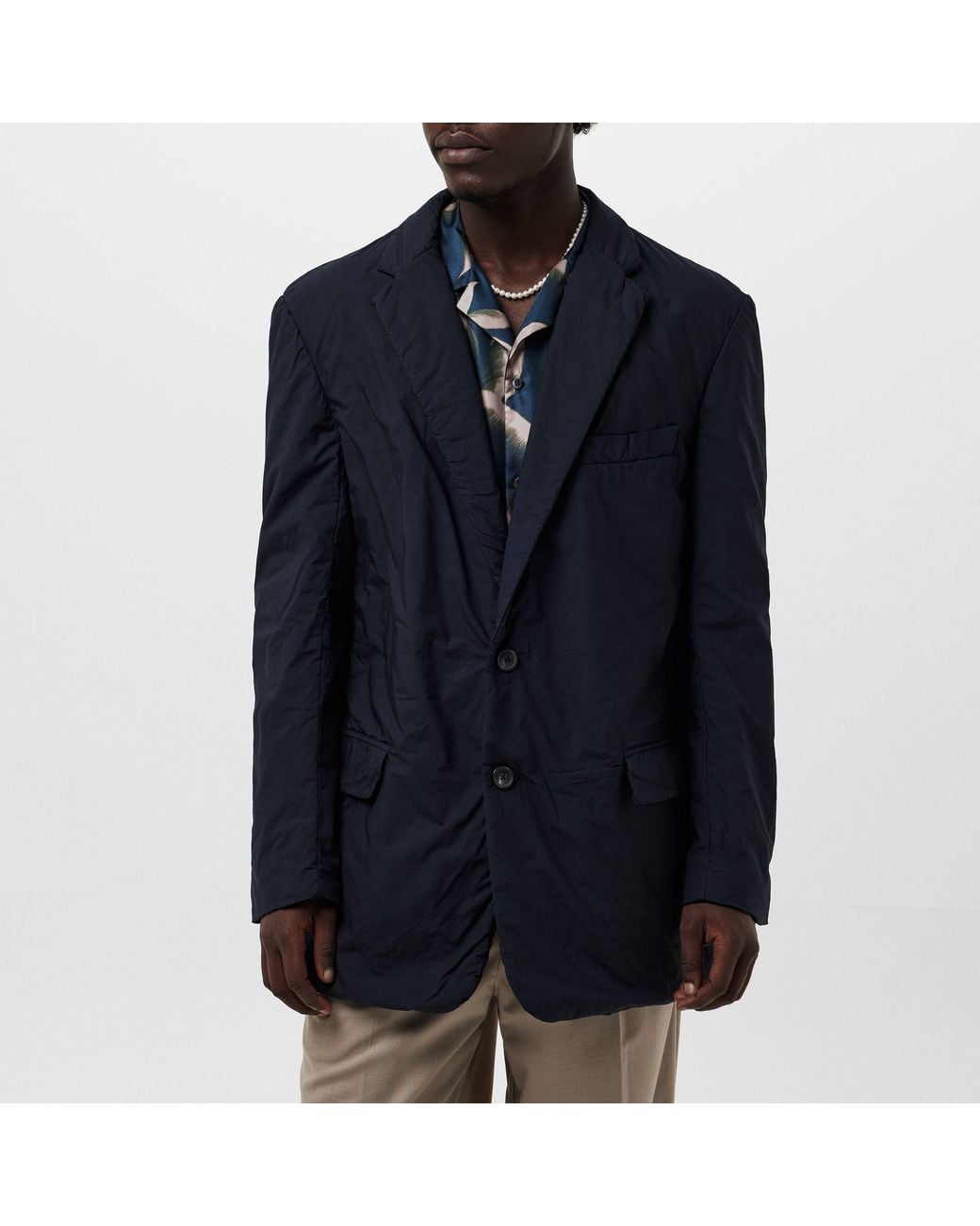 Dries Van Noten Blue Lightweight Quilted Blazer-Style Jacket for men