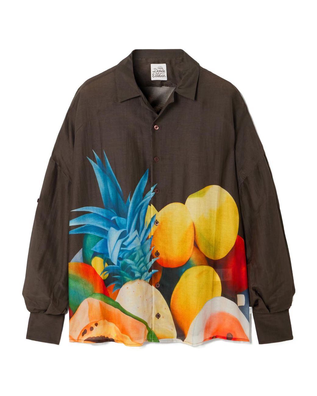 Donde Esteban Multicolor Printed Silk Shirt