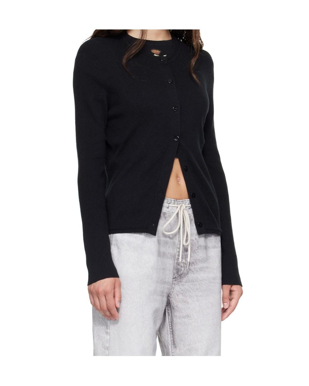 Lisa Yang Blue Crew-Neck Knit Cardigan