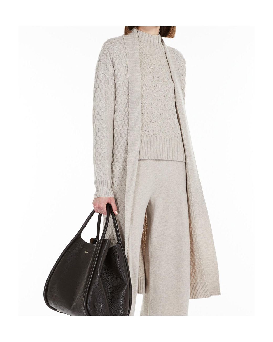 Max Mara White Wool And Cashmere Knitted Cardigan