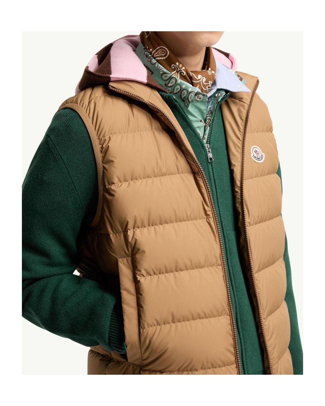 Moncler Natural Contrin Zip-Up Padded Vest for men