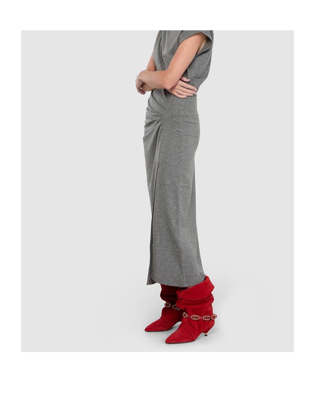 Isabel Marant Red Pointed Toe Ankle Boots