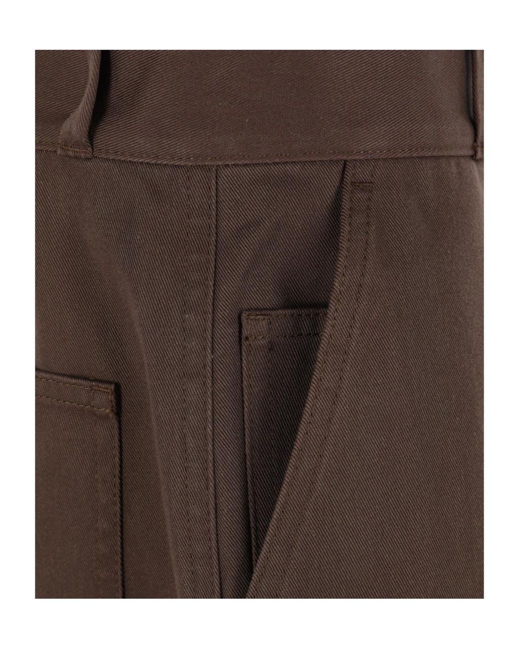 Lemaire Brown Barrel Pants for men