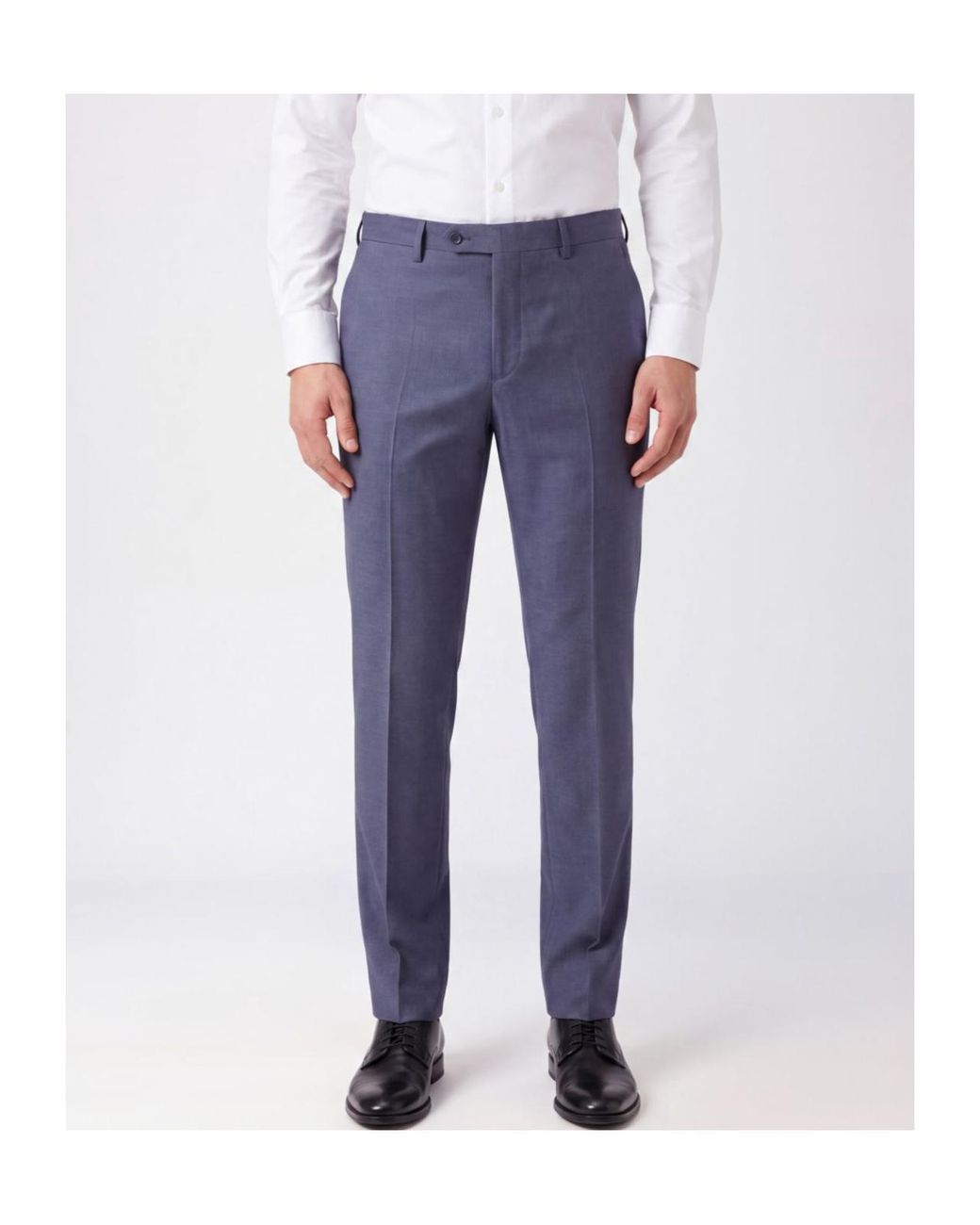Incotex Blue Pressed-Crease Wool Tailored Trousers for men