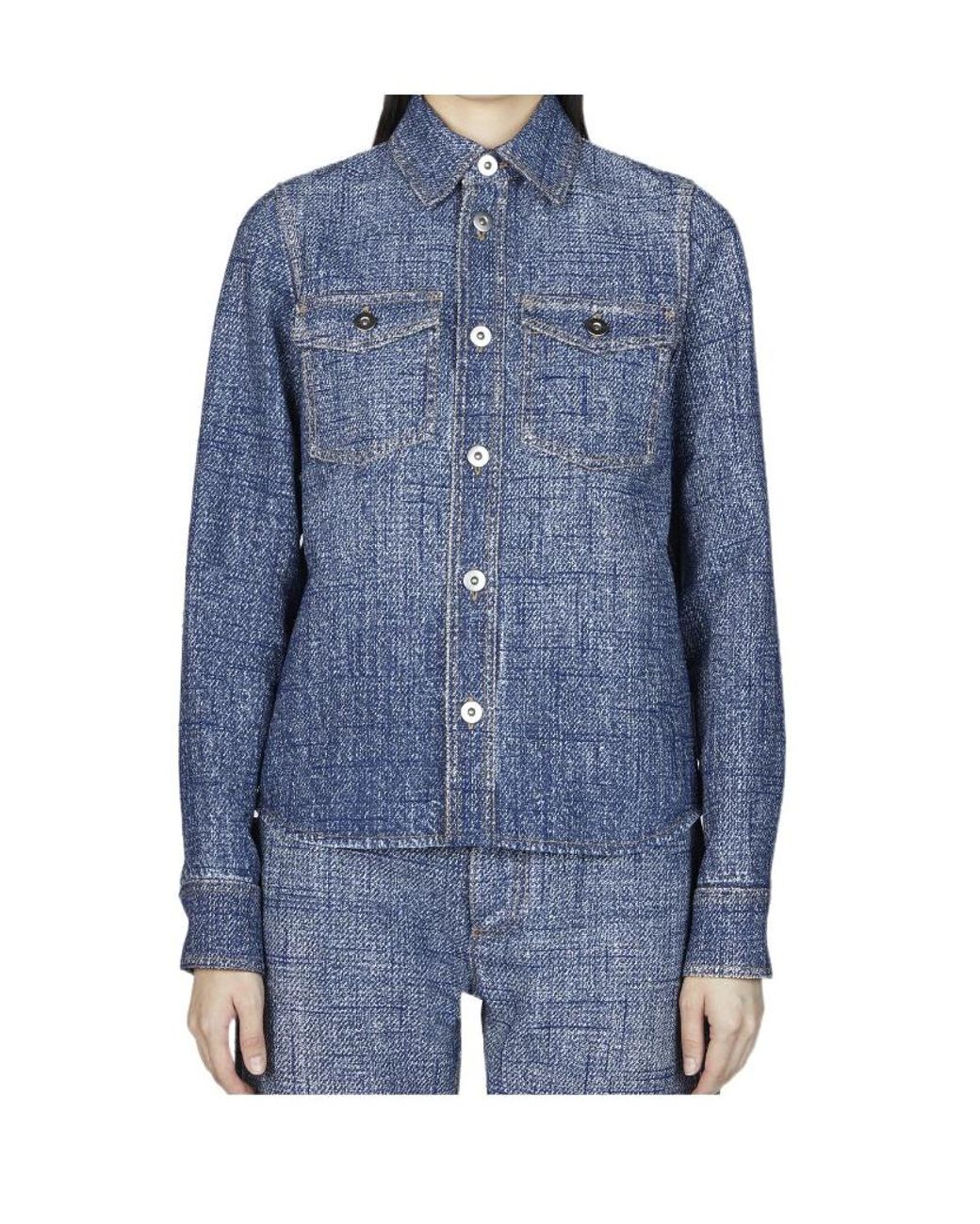 Bottega Veneta Blue Long Sleeved Buttoned Shirt