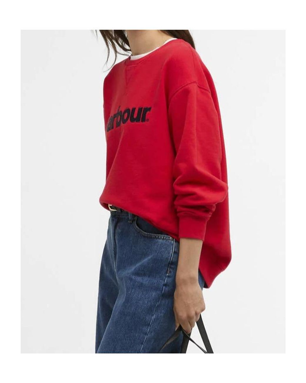 Barbour Red Logo Crew Neck Sweatshirt